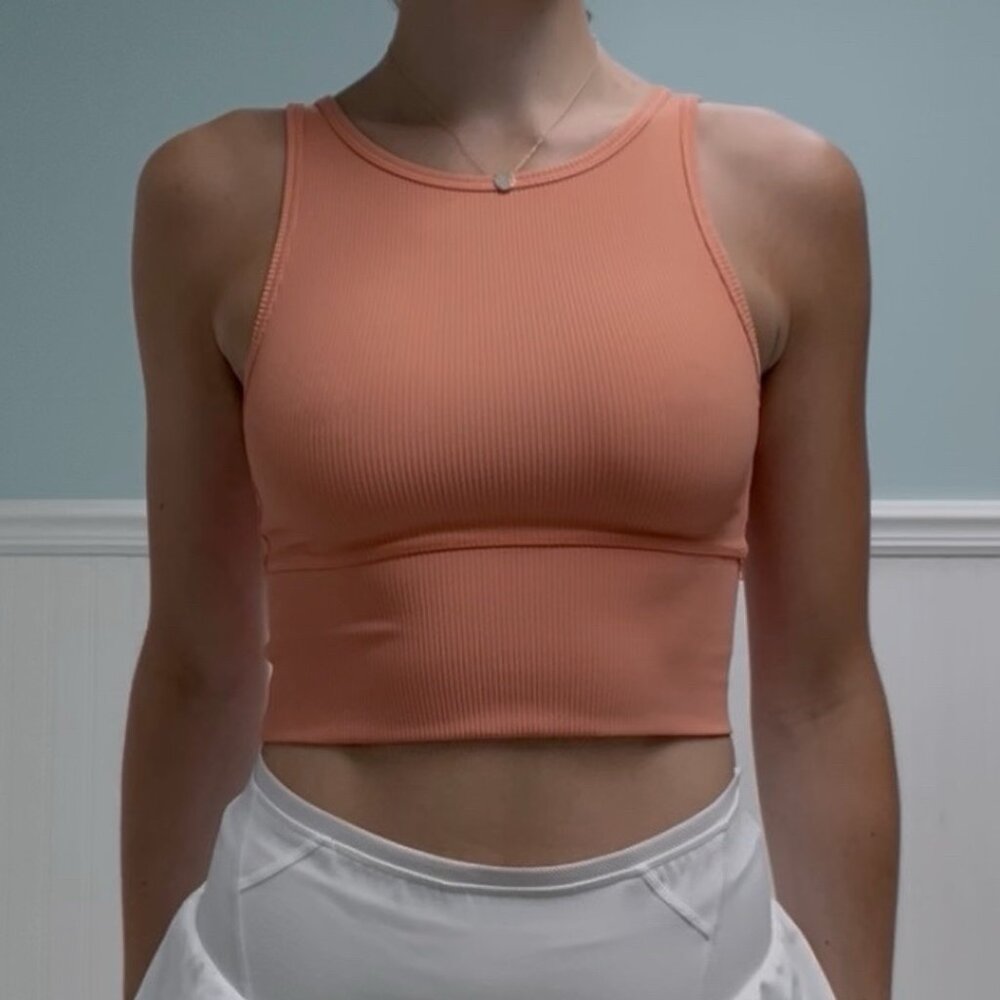 Lululemon Ribbed Orange Cropped Tank - Size 4
